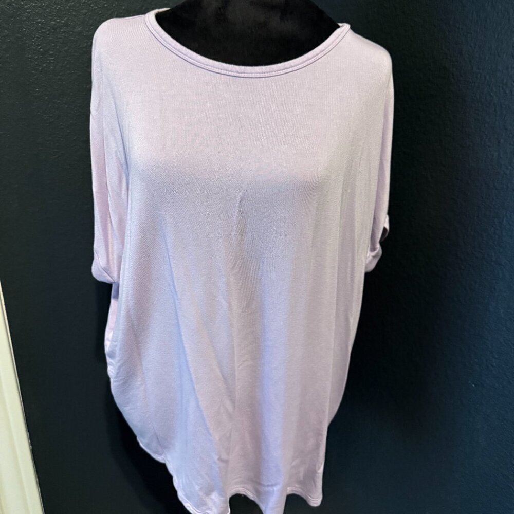 Buffalo David Bitton Short Sleeve Top Size XL Lavendar - Picture 3 of 6